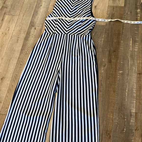 Charles Henry stripe tie shoulder jumpsuit navy size L - Picture 8 of 11